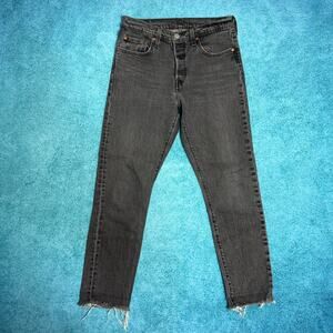 Levi’s 501 Women’s Gray Jeans Sz 28x28 (Fits 28x26.5) Button Fly Skinny